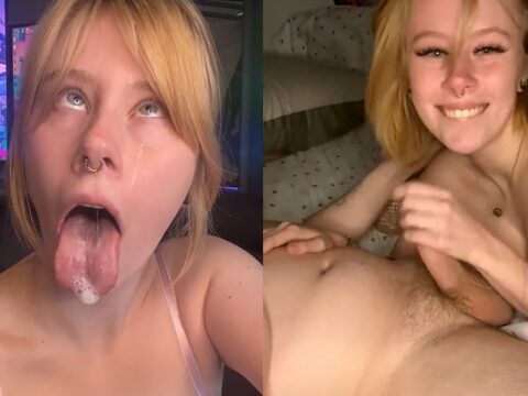 Loira puta sugando a piroca e fazendo espanhola no homem