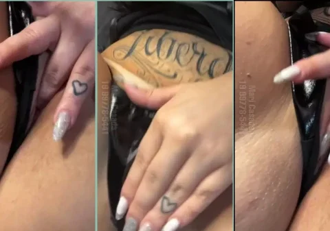 Mulher safada jogando a calcinha de lado pra masturbar o bucetão delicioso