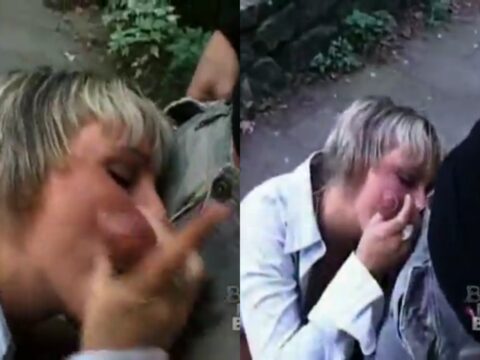 Puta deliciosa mamando rola em local público sem parar