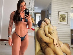 Teste de fidelidade real com morena casada e seu personal transando na cozinha