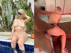 Fodendo loirinha gostosa de Salvador na borda da jacuzzi no motel