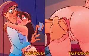 Gatinha sensual desenhada cavalgando um dotado com gemidos altos até a gozada