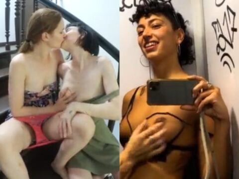 Lésbicas lindas se beijando na boca e se masturbando gostosinho