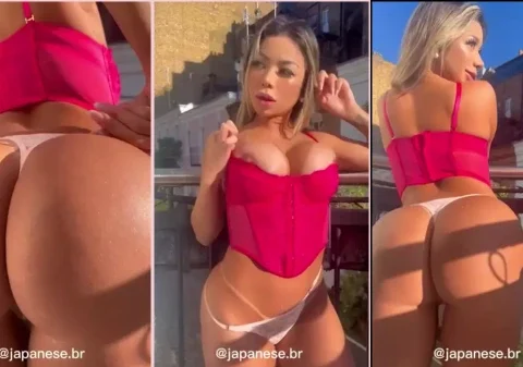 Putinha do rabão delicioso mostrando suas curvas no sol