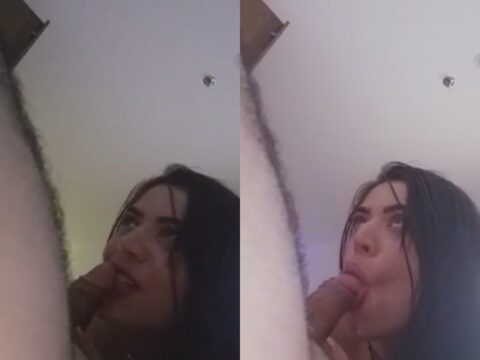 Vadia bem gostosa chupando a piroca até sair leitinho na boca dela